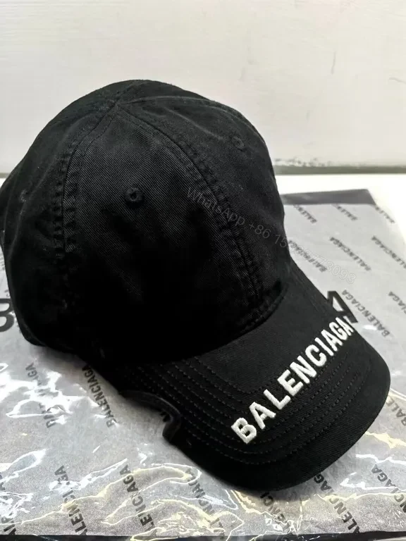 View 4 of Black Logo-Block Cap - Signature Luxury Cotton Twill Hat