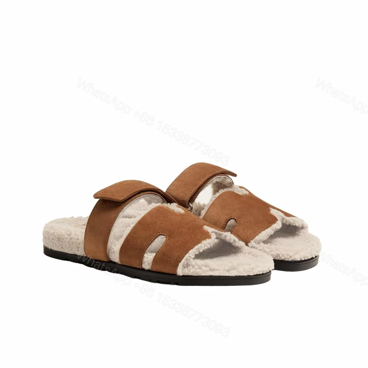 HERMES CHYPRE SANDAL SMOKY BROWN AND ECRU H222929ZHE5420 — view 1