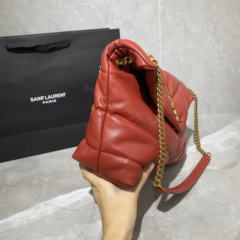 View 8 of Bold Red Quilted Leather Shoulder Bag - Day-to-Night Luxe