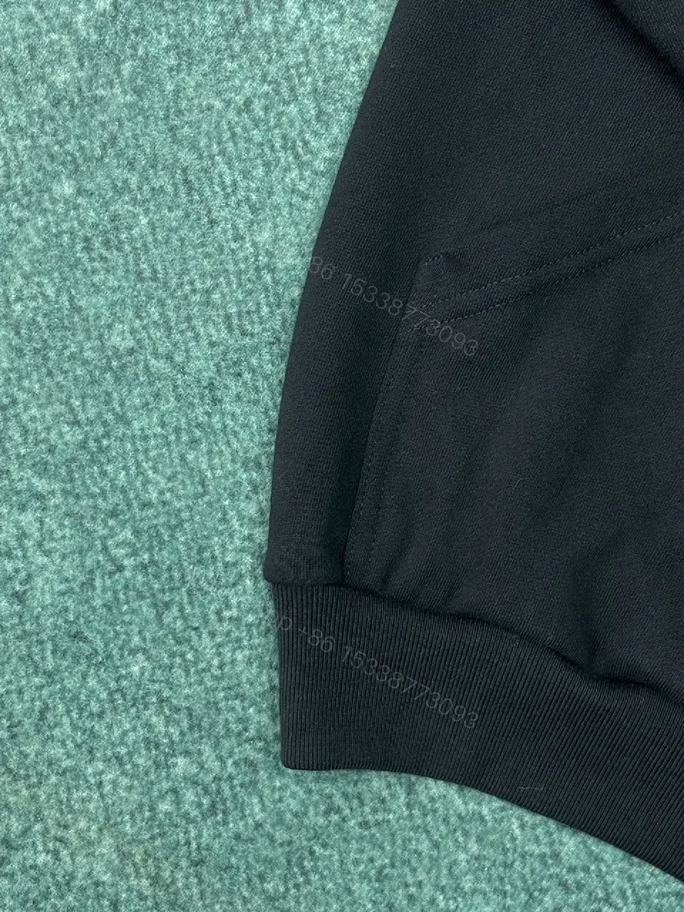 View 9 of Black Cotton Blend Hoodie | Oversized Streetwear Luxe Comfort