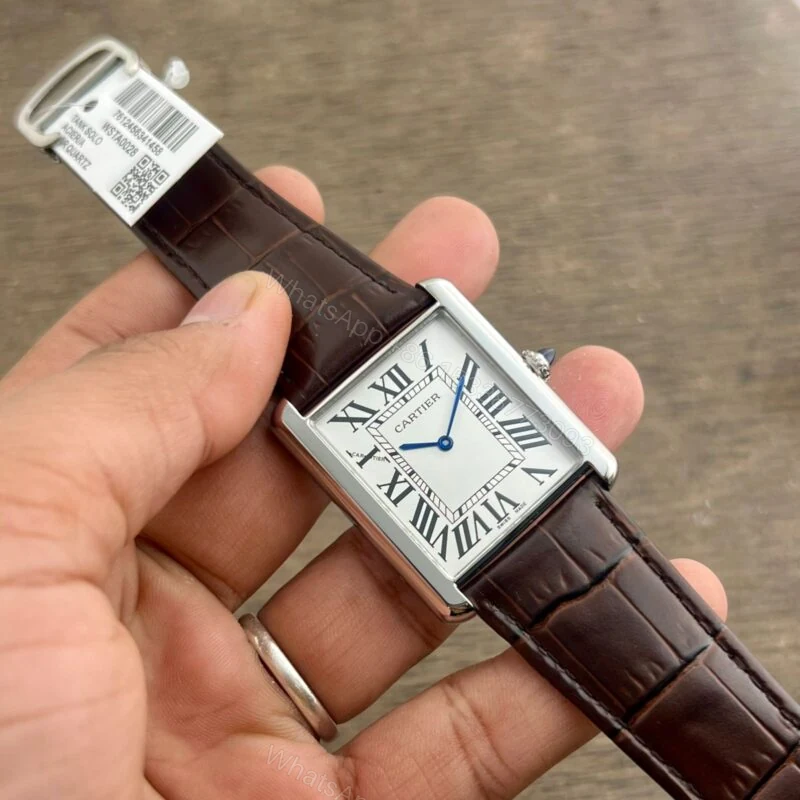 View 2 of Cartier Tank Louis Quartz 24x31mm Leather Strap