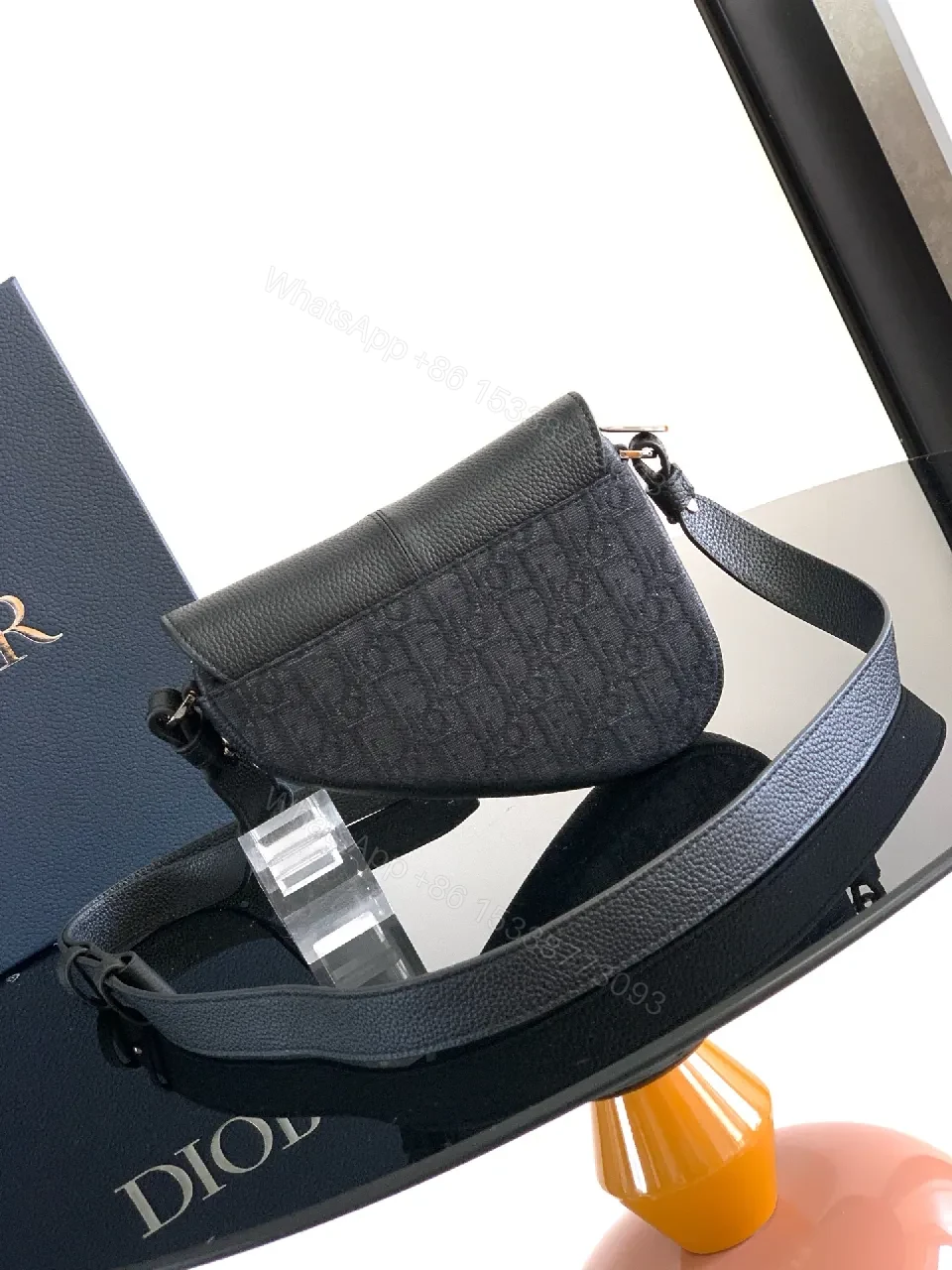View 8 of Charcoal Calfskin Crossbody: Subtle Luxe, Compact Utility
