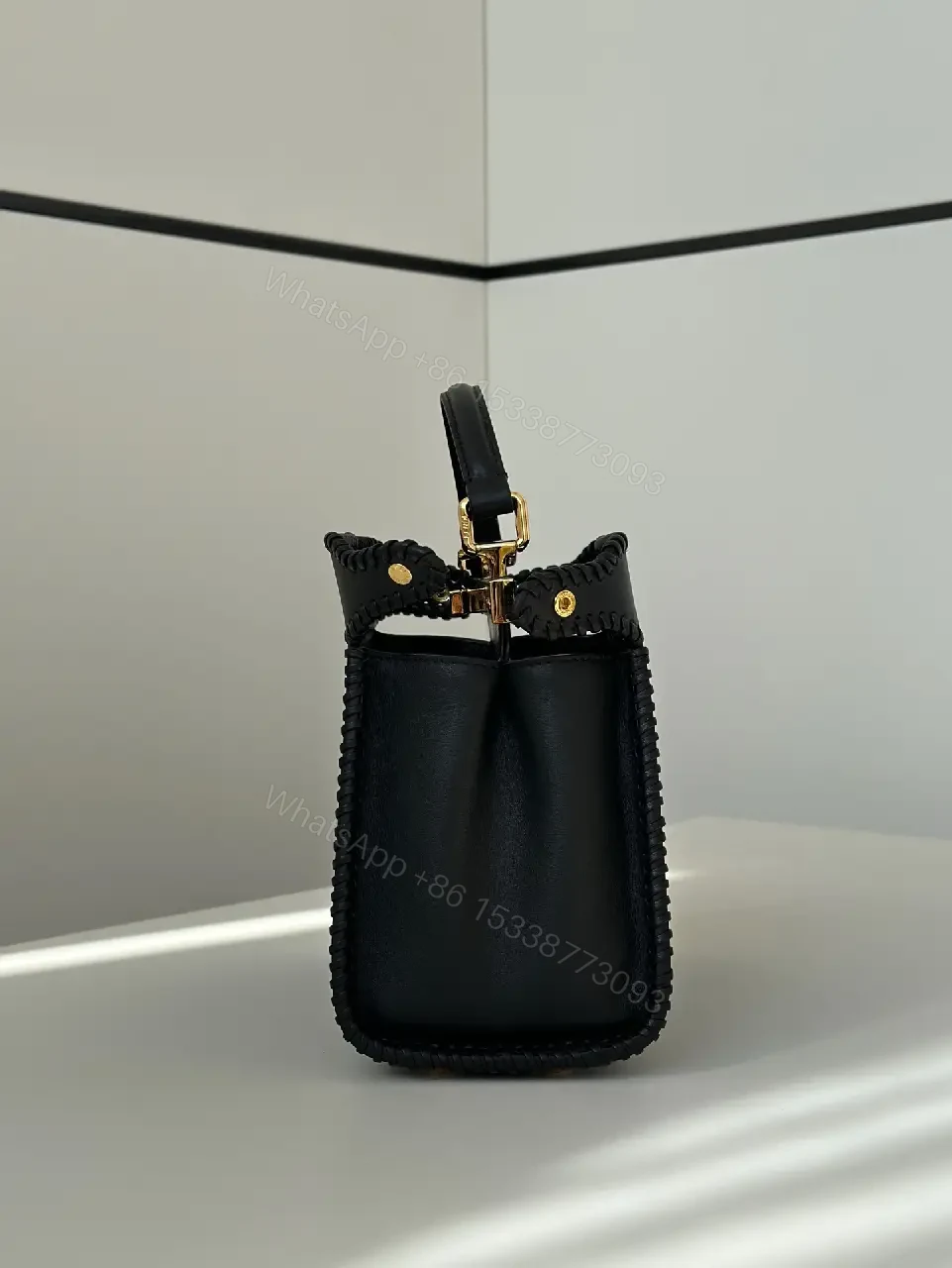 View 2 of Chic Black Leather Satchel: Structured, Versatile Luxury Bag