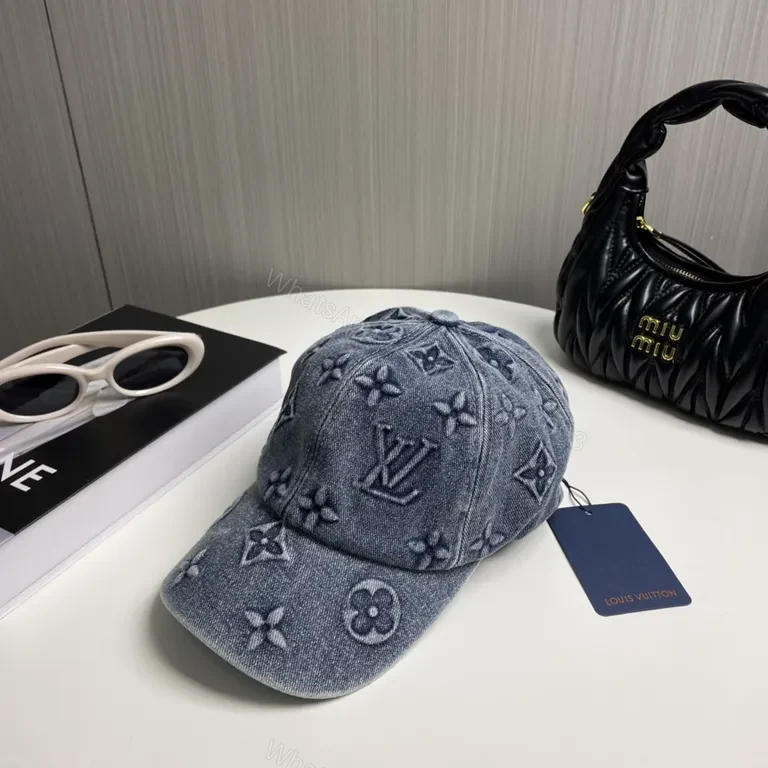 View 7 of Denim Monogram Cap: Casual Luxury Streetwear Hat