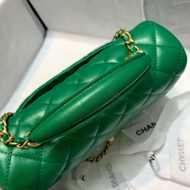View 3 of Emerald Quilted Crossbody â€“ Gold Hardware, Everyday Luxe