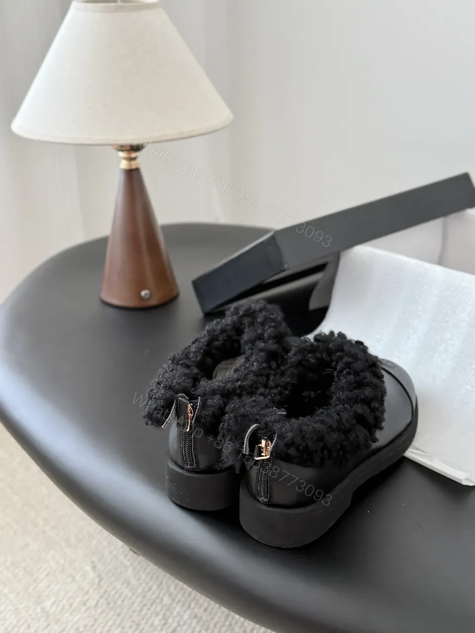 View 7 of Faux Fur Trim Leather Mules – Luxe Comfort, City-Chic Style