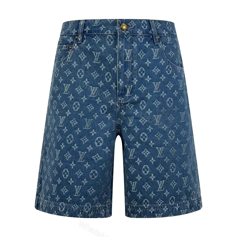Denim Monogram Bermuda Shorts – Signature LV Print, Elevated Comfort — view 1