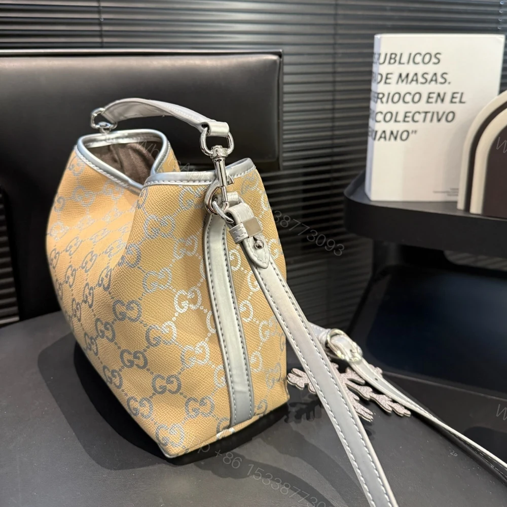 View 5 of Gucci Gg Emblem Small Bucket Bag Silver Gg Fabric 20Cm 815118 Fafel 8741