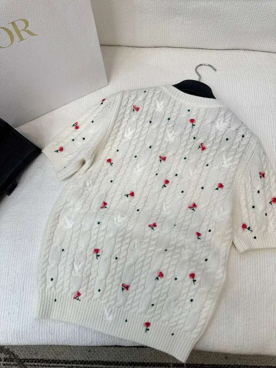 View 6 of White Cable-Knit Floral Knitwear: Subtle Luxury, Everyday Comfort