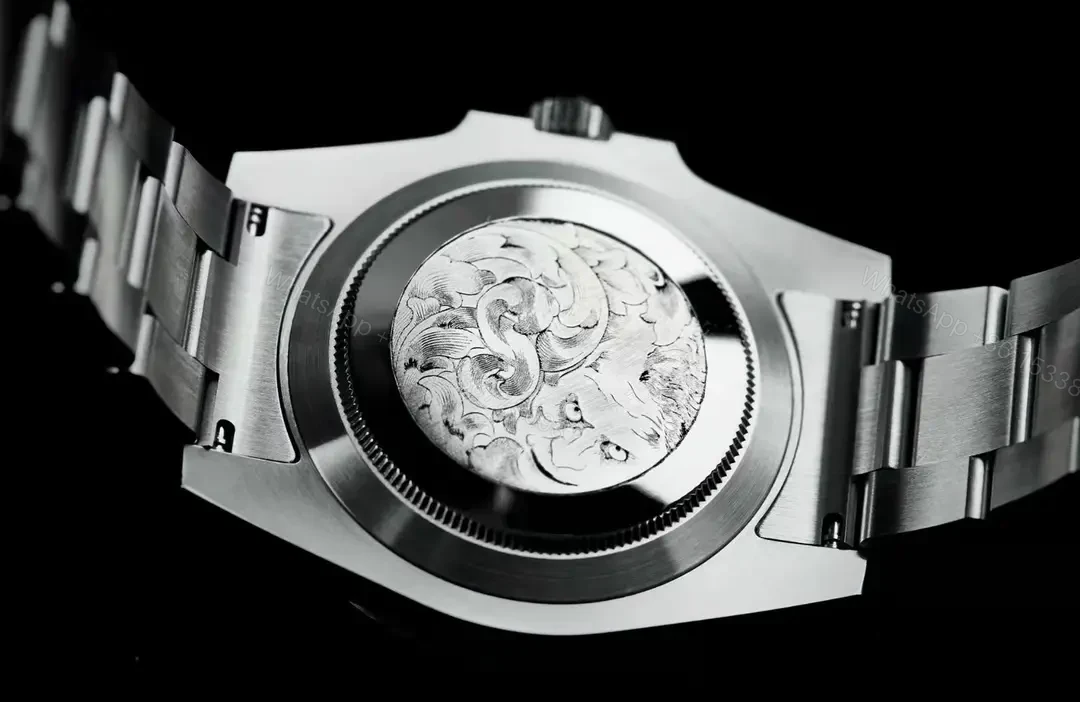 View 9 of Best Rolex Submariner Hand-Carved Green replica 40MM Engraved Steel Bracelet Edition RG-SUB-HANDCARVED-GREEN-BRACELET-40