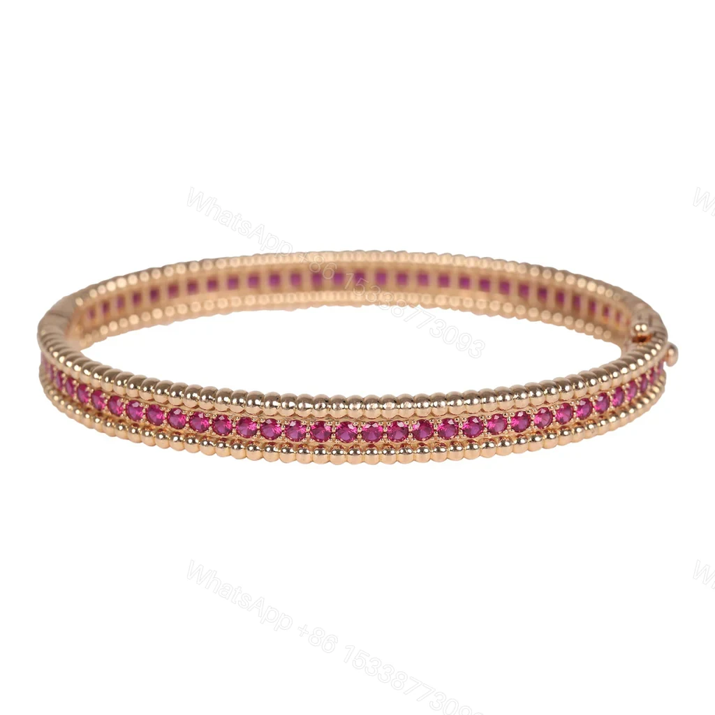 Van Cleef Arpels Perlee Ruby Diamonds Bracelet 18K Rose Gold — view 1