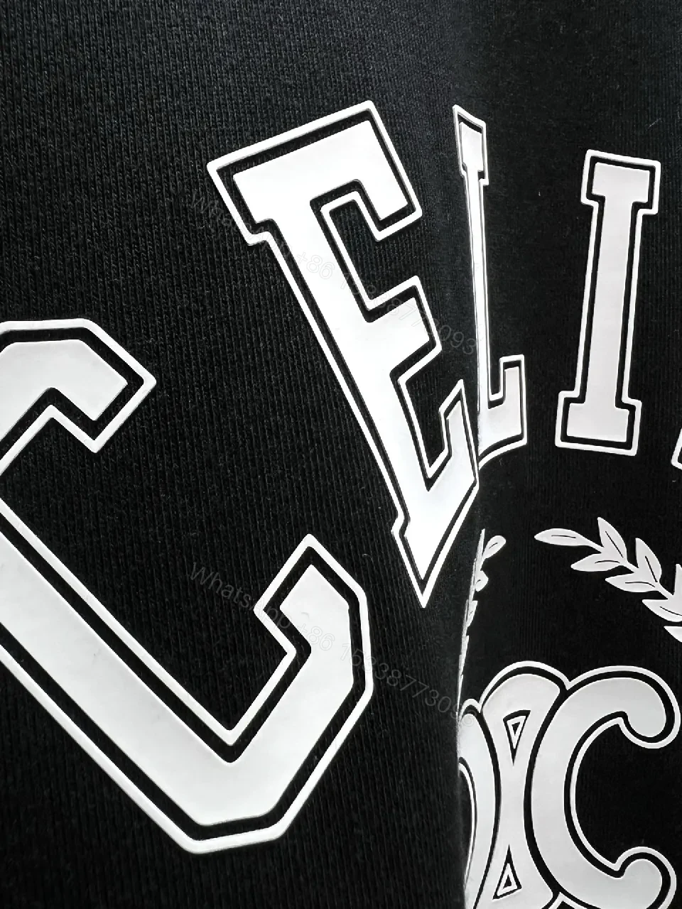 View 7 of Bold Black Sweatshirt - Premium Fleece Crewneck, Graphic Logo, Everyday Luxe