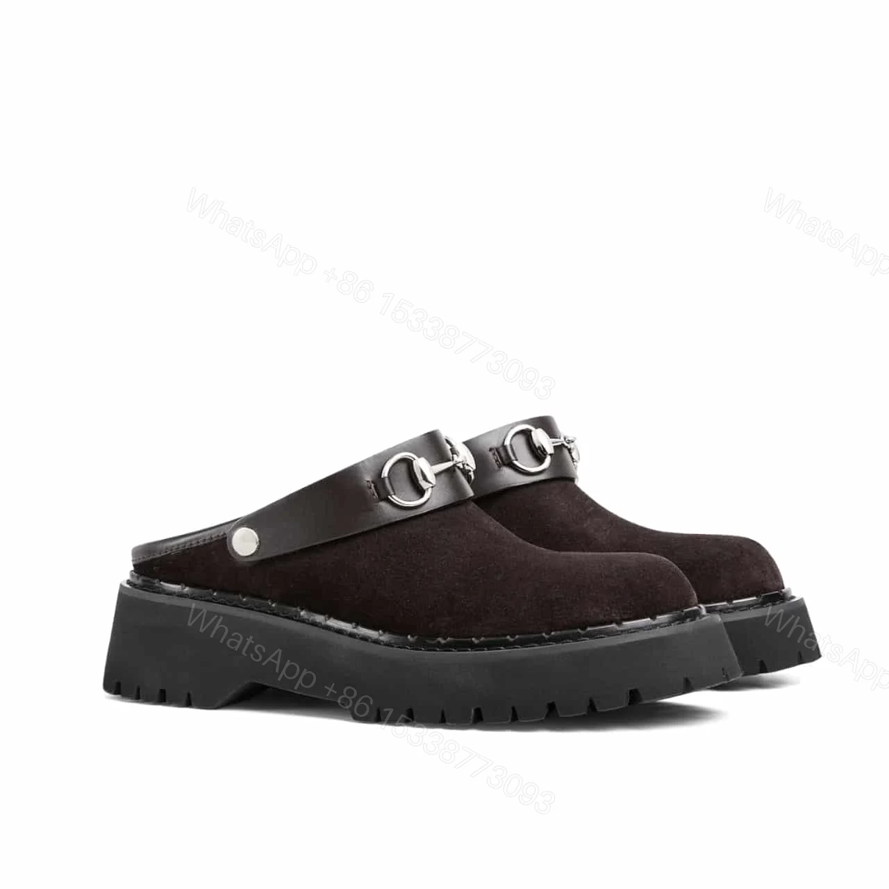 GUCCI WOMEN MULE WITH HORSEBIT DARK BROWN 835829 AAE3R 2042 — view 1