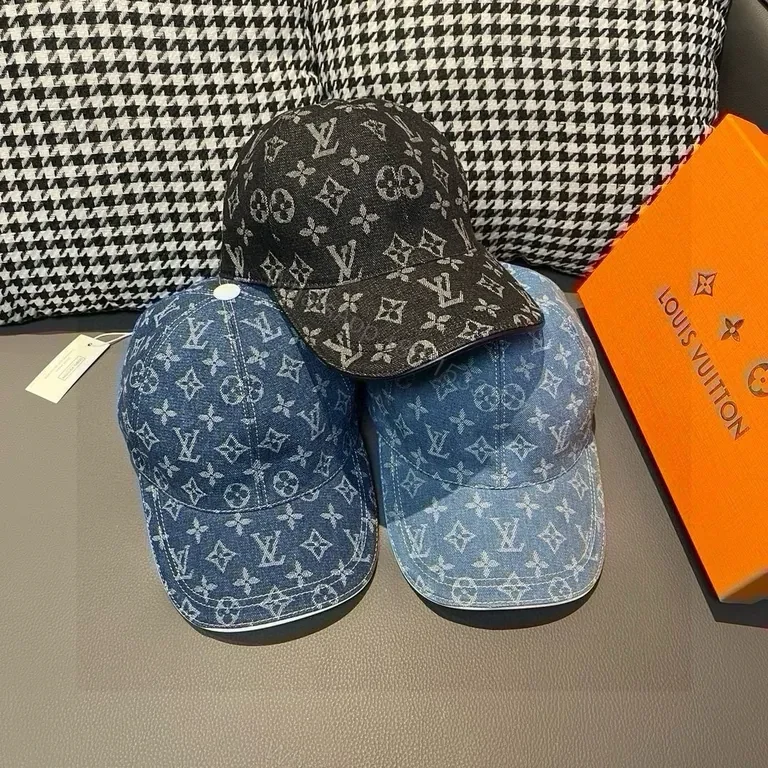 View 7 of Denim Monogram LV-Inspired Cap: Casual Luxury Baseball Hat