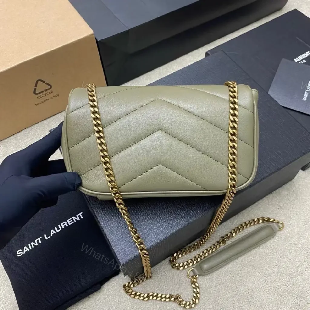 View 9 of Olive Leather Minimalist Crossbody Bag with Gold Hardware