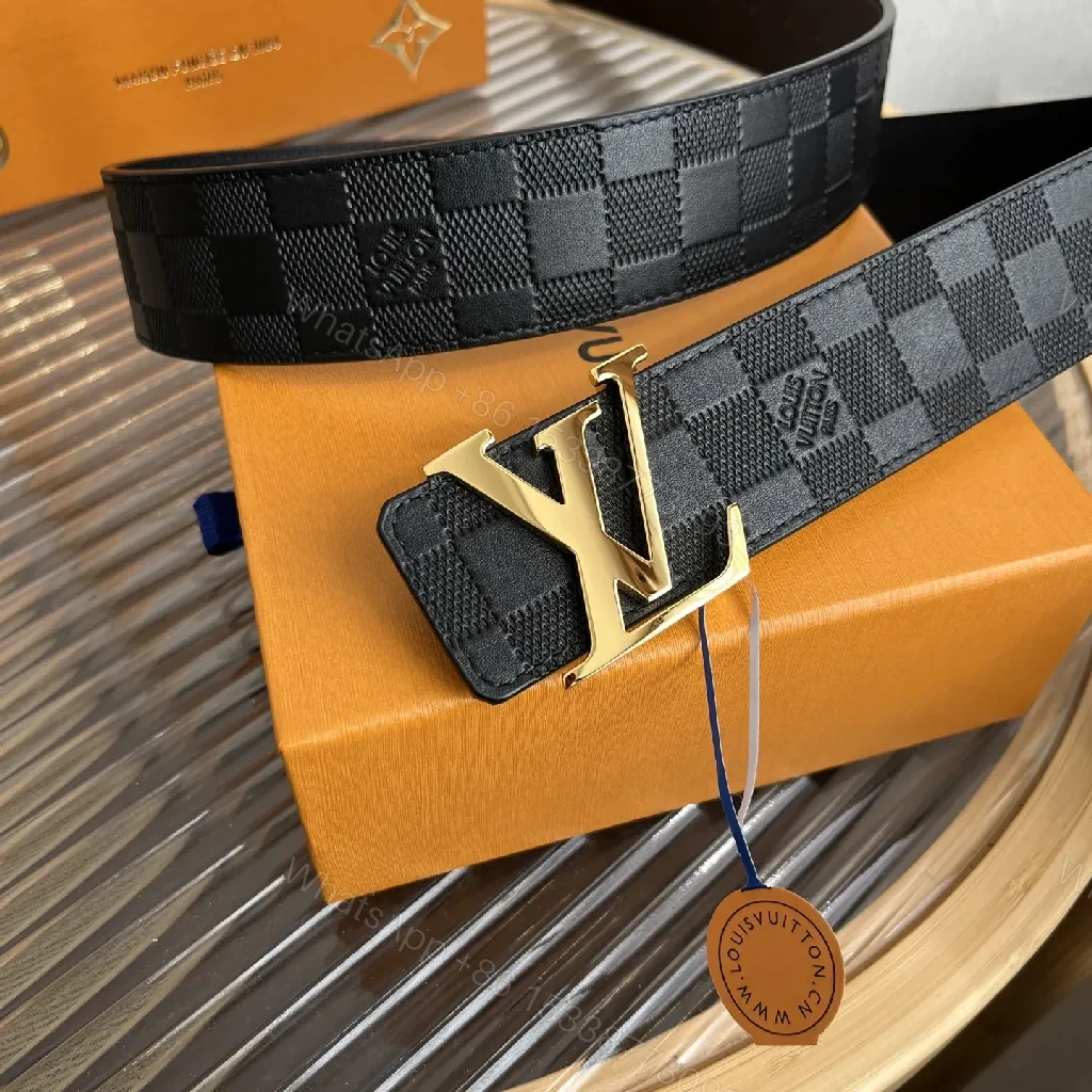 View 3 of Polished Monogram Belt: Black Leather, Gold Buckle, Luxe Style