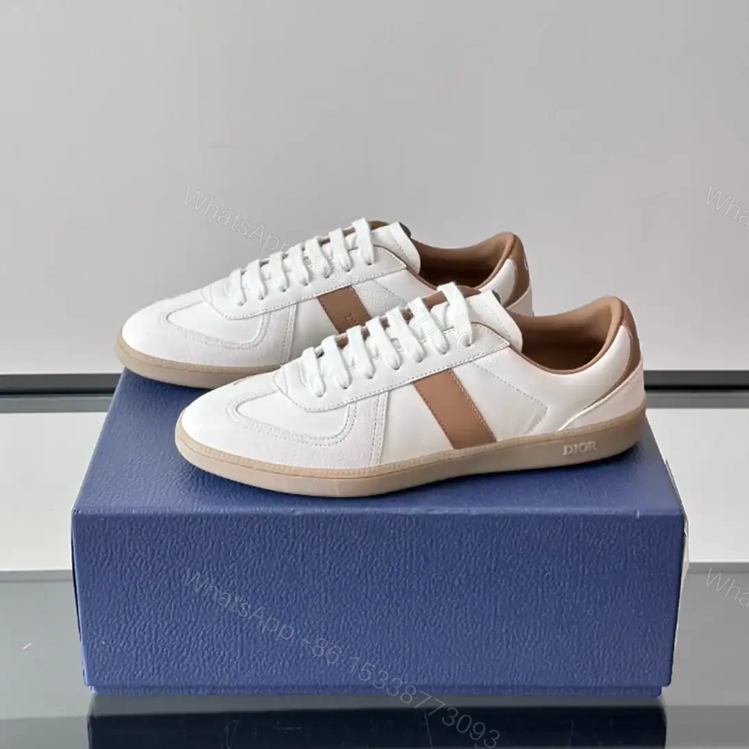 View 6 of DIOR B01 MATCHPOINT SNEAKERS COGNAC AND WHITE SMOOTH CALFSKIN WITH WHITE SUEDE – CD226