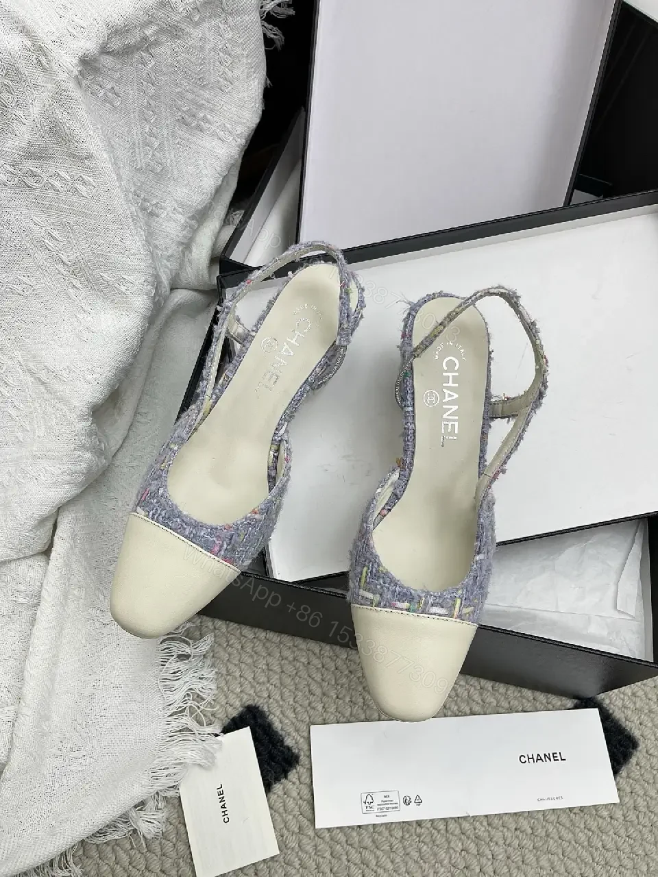 View 4 of Textured Tweed Slingback Pumps: Elegant All-Day Comfort