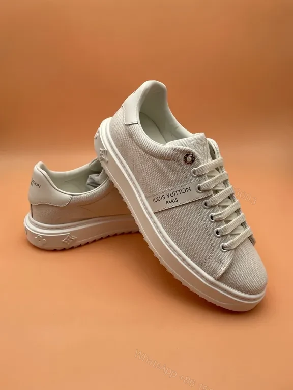 Beige Canvas Luxe Sneakers: Subtle LV-Inspired Comfort — view 1
