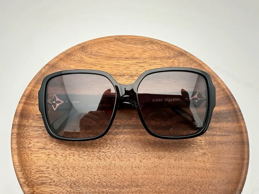 Shiny Black Acetate Block-Frame Sunglasses, Designer-Inspired — view 1