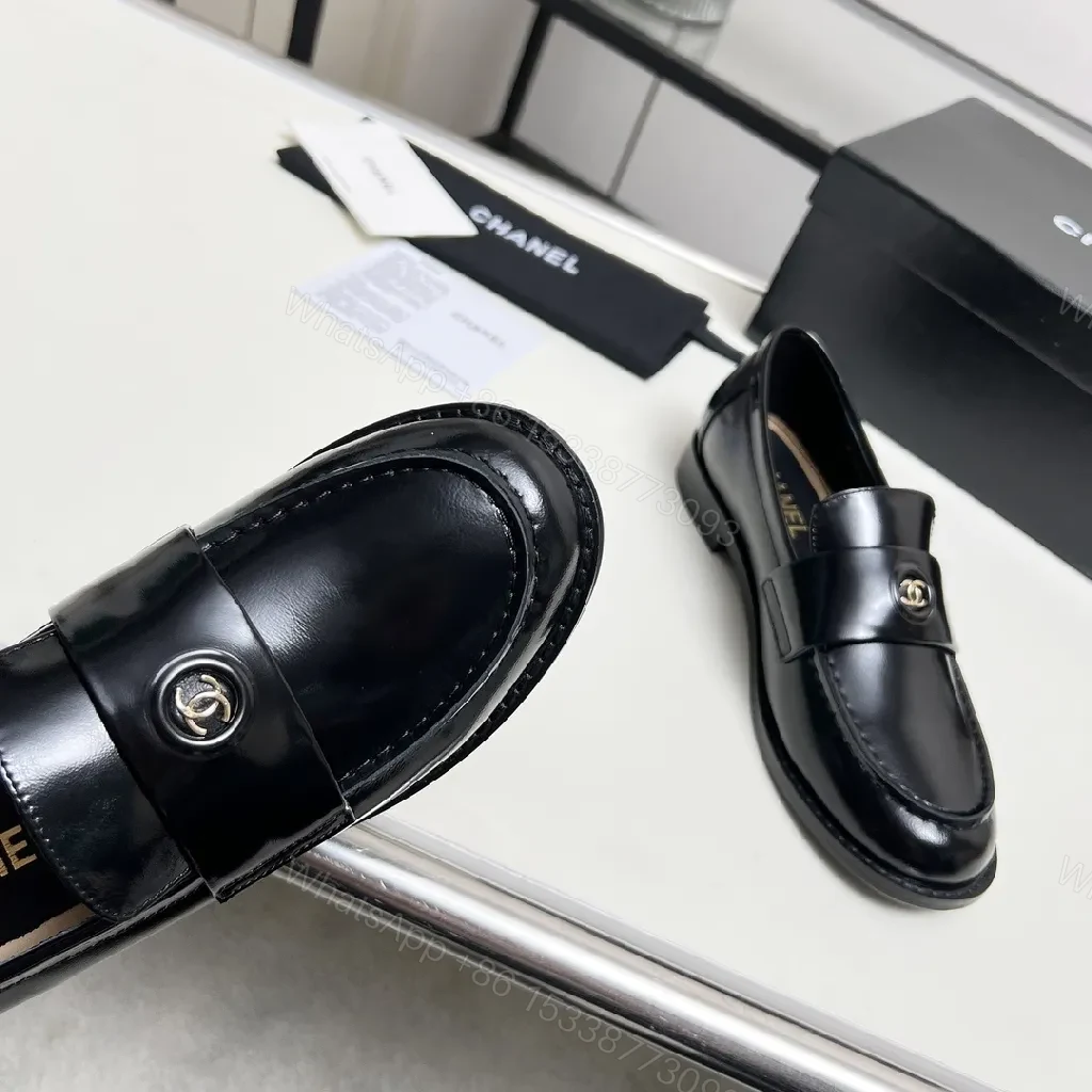 View 9 of Elegant Leather Loafers with Signature Hardware - All-Day Comfort
