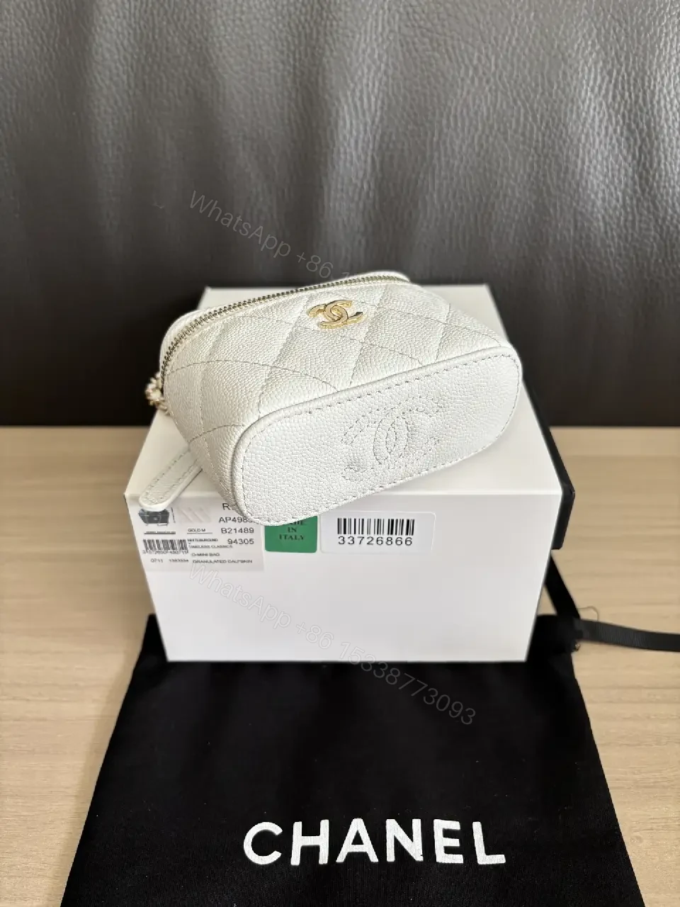 View 2 of White Quilted Mini Bag with Gold Chain, Luxe Everyday Carry