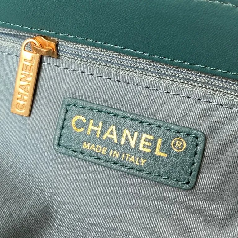 View 7 of Teal Quilted Crossbody: Velvet Calfskin, Gold Accent