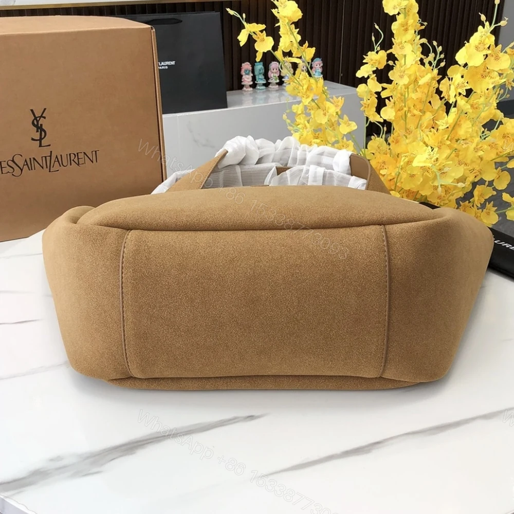 View 3 of Saint Laurent Le 5 À 7 Bea In Suede Golden Leaf 55Cm 763435008IW3194