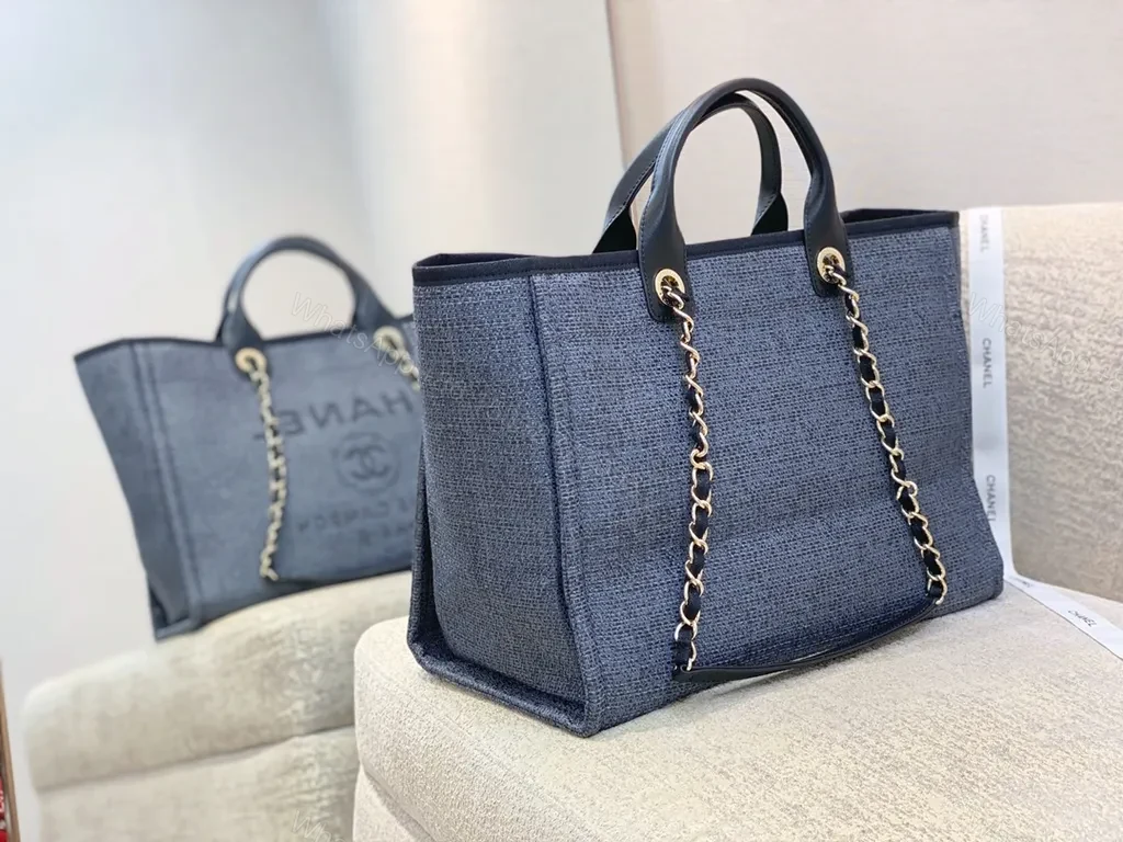 View 5 of Chanel-Inspired Denim Tote: Luxe Everyday Carry Bag