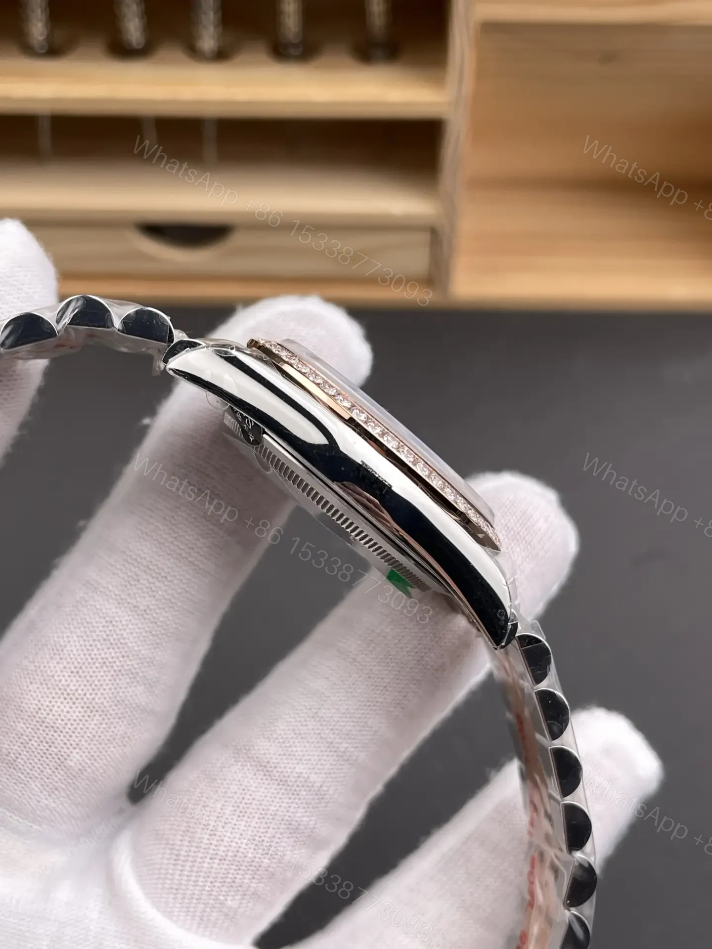 View 4 of Rolex Datejust 31 Stainless Steel Rose Gold Diamond Grey – Roman Jubilee 278381RBR-0030