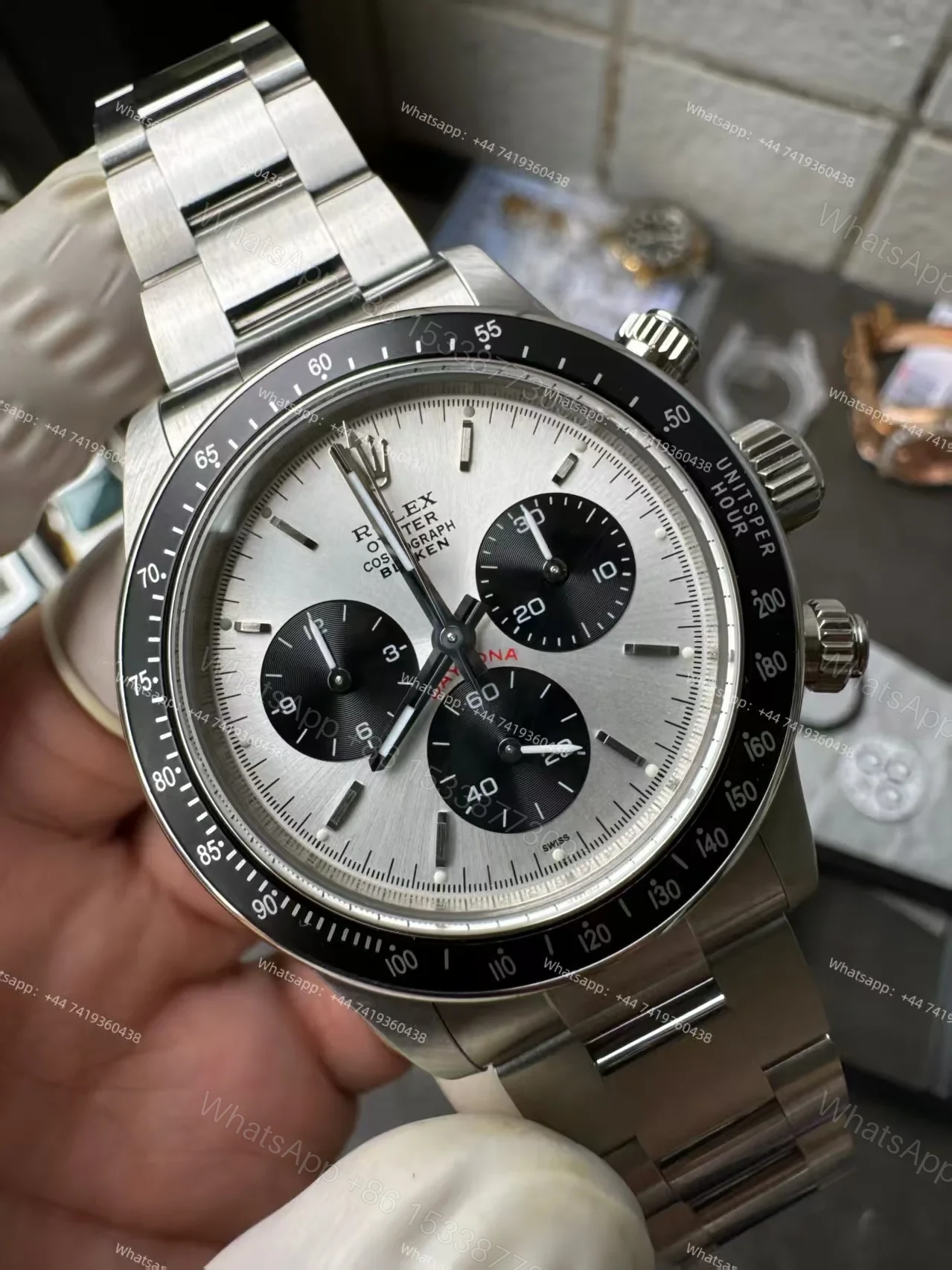 View 2 of Rolex Daytona 116500 Panda Customization Blaken Paul Newman 4130 Movement Best Super Clone