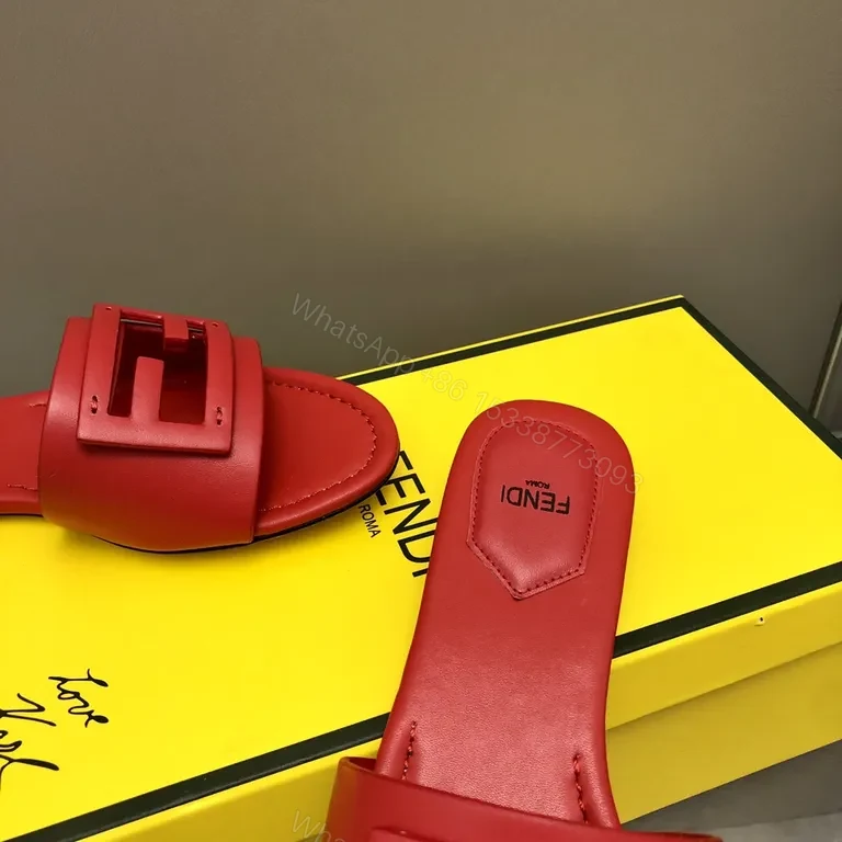 View 5 of Bold Red Leather Sandals with Signature Hardware Strap