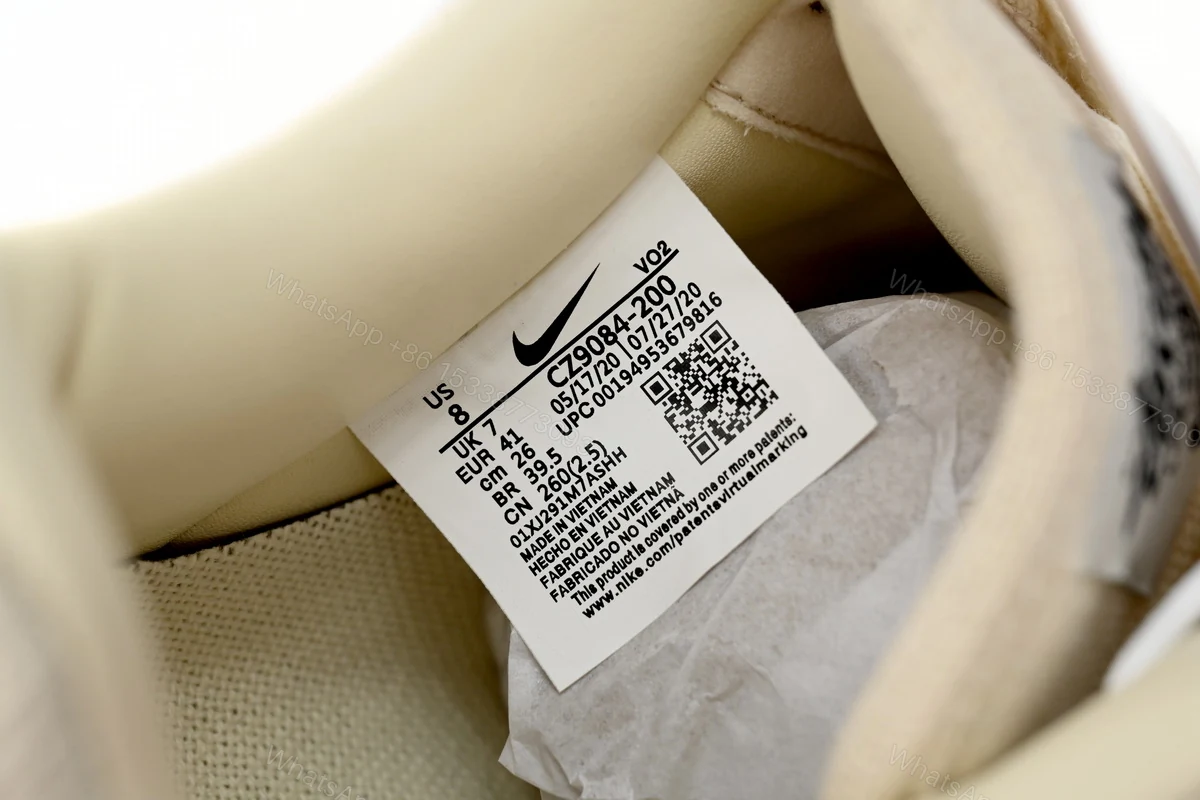 View 7 of Stussy x Nike Air Force 1 Low “Fossil Stone” CZ9084-200