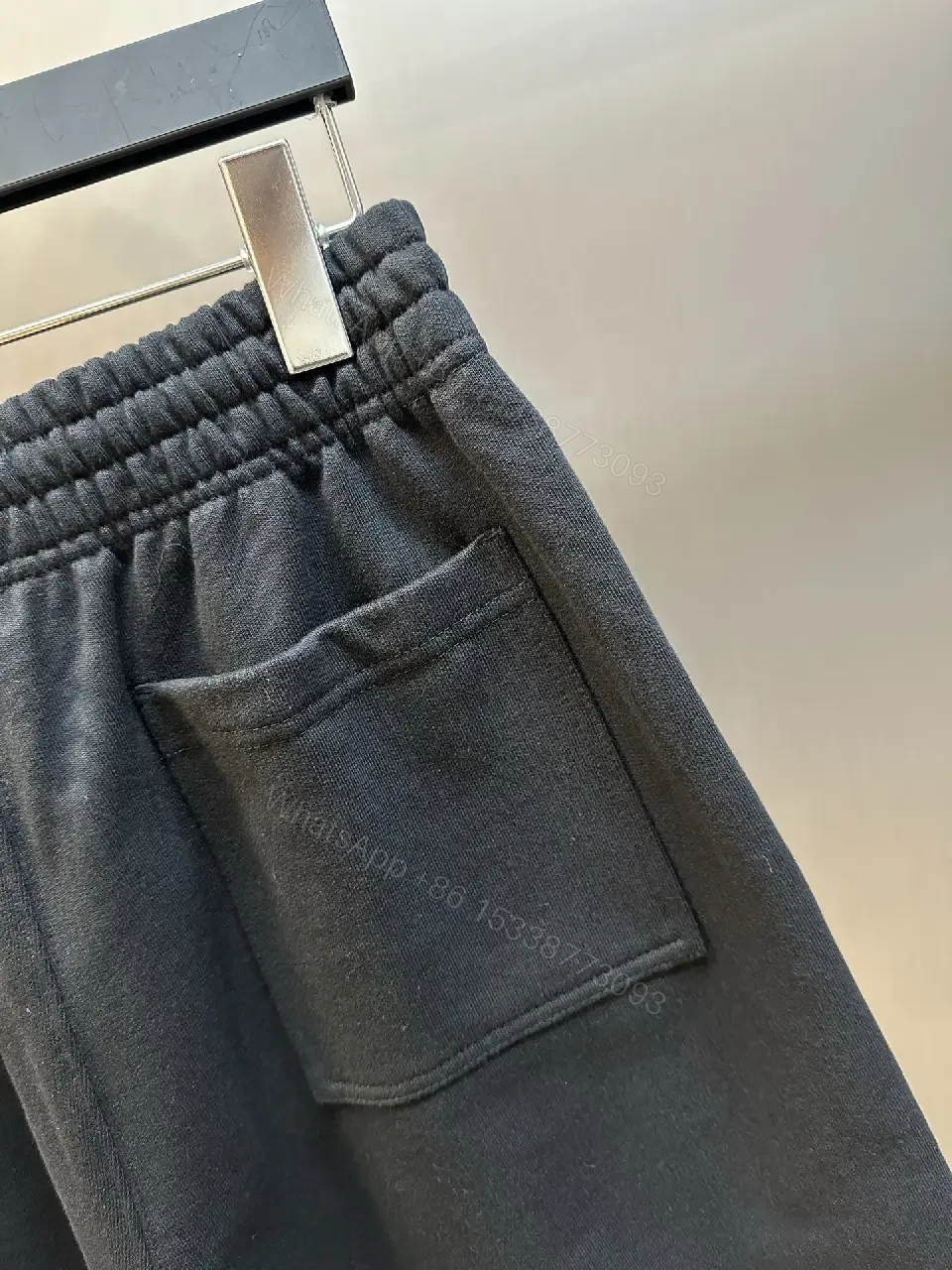 View 2 of Black Cotton Shorts Burberry London Logo Key Feature Elastic Waistband Shorts