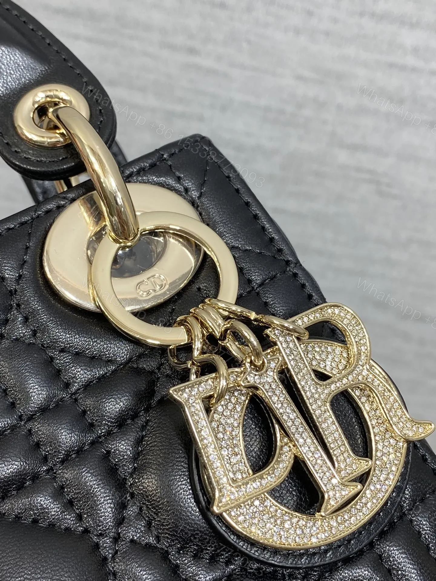 View 3 of Christian Dior Mini Lady Dior bag in Black