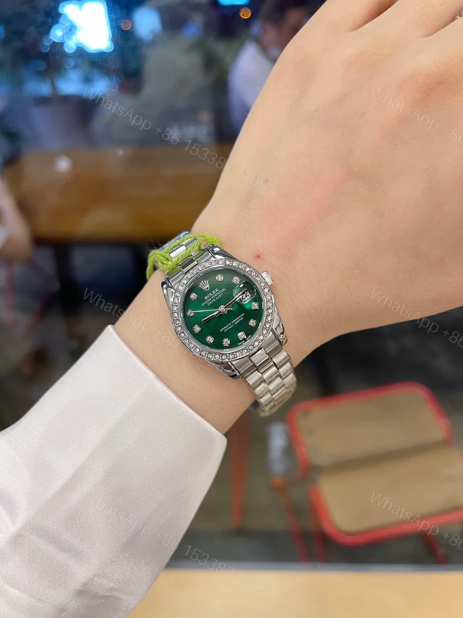 View 3 of Rolex Lady Datejust 28 Silver Jubilee Diamond Dial In Green 31Mm