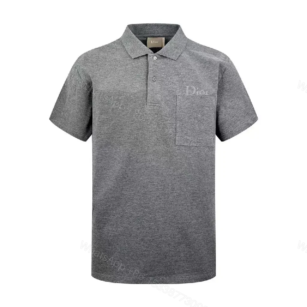 View 8 of Grey Gradient Polo Tee with Subtle Embroidery Polo Shirt, Luxe Everyday