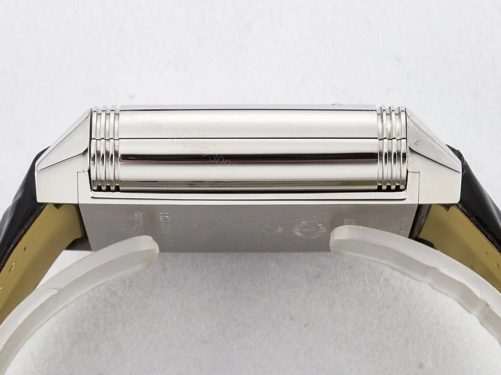 View 13 of Reverso Tribute Duoface Small Seconds SS MGF Best Edition White Dial on Black Leather Strap A854A
