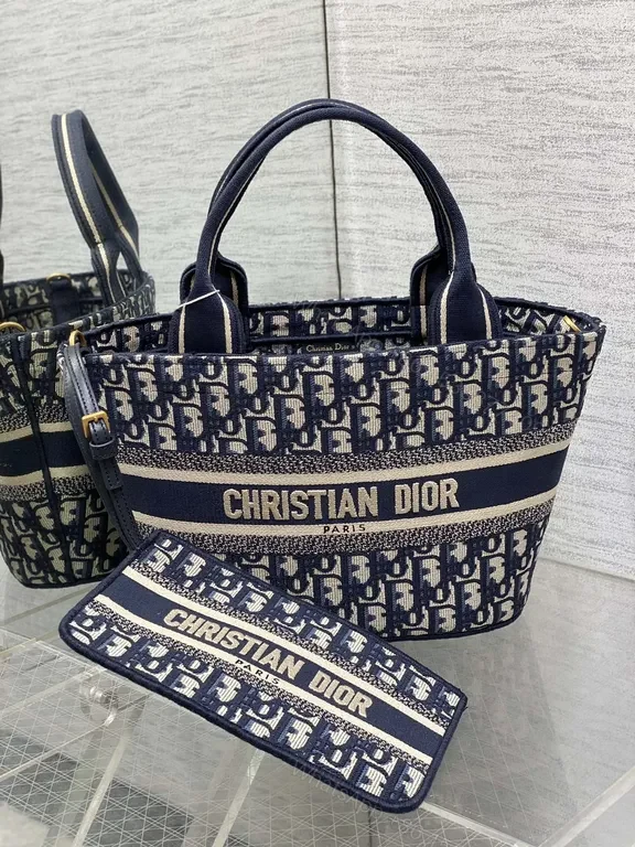 View 7 of Compact Icon Bag: Denim-Inspired Tote with CHR. DIOR Logo
