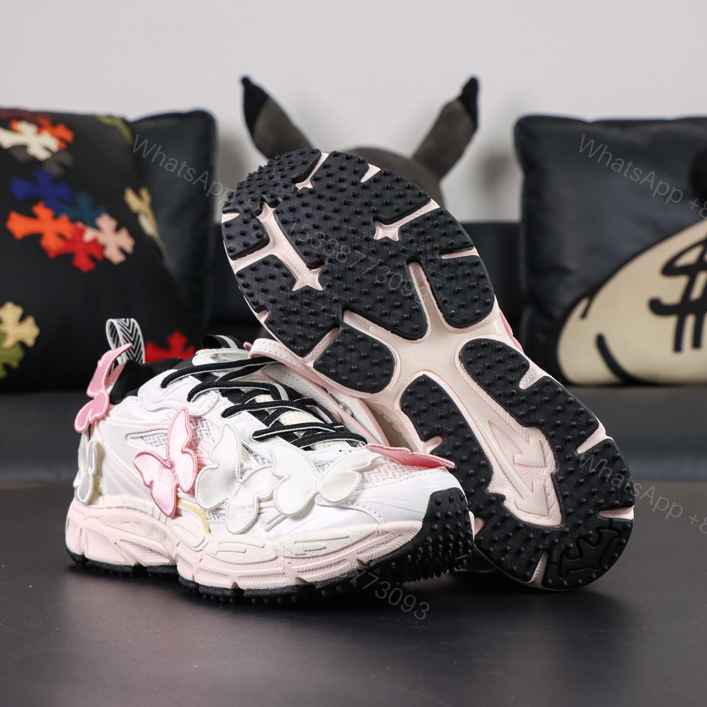 View 3 of Off White Be Right Back Pink Butterfly