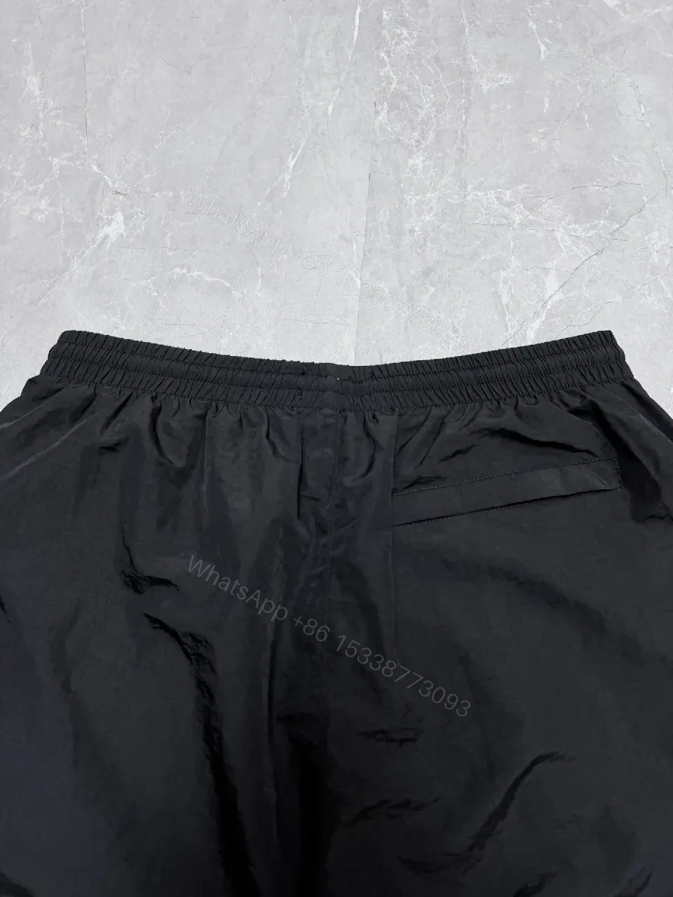 View 2 of Black Nylon Tech Shorts Lightweight Balenciaga Drawstring Closure Short Pants