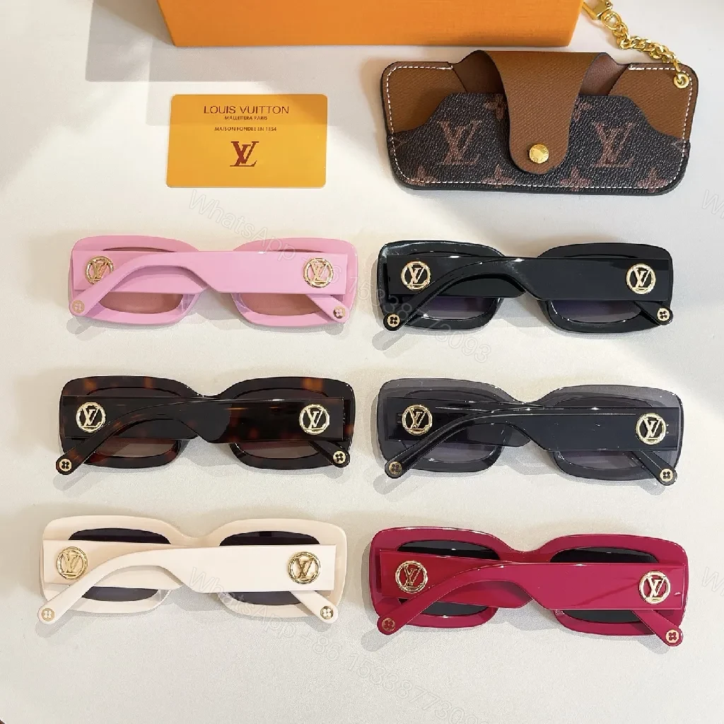 View 2 of Oversized Modern Frames Sunglasses with LV Accents, Bold Color