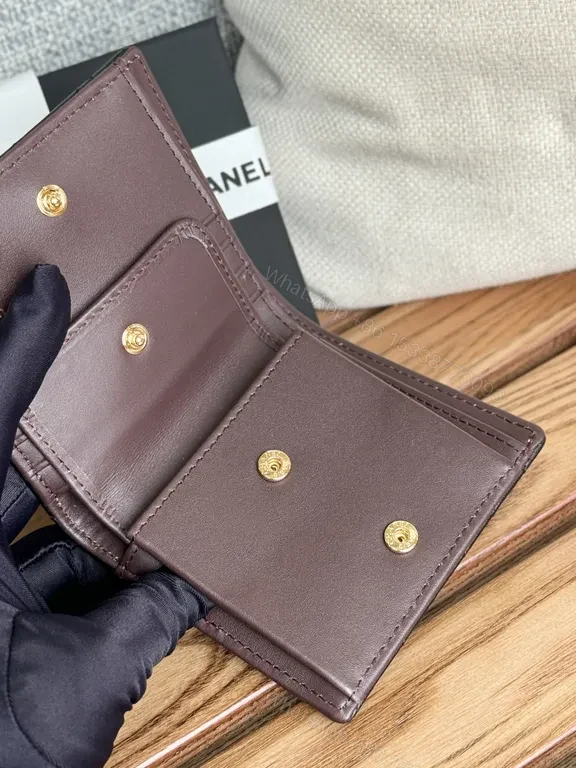 View 2 of Black Quilted Leather Wallet | Luxe Bi-Fold, Slim Gold Hardware