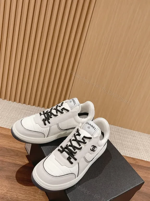 View 7 of White Luxe Chanel-Inspired Cloud Sneakers: Sculpted Comfort