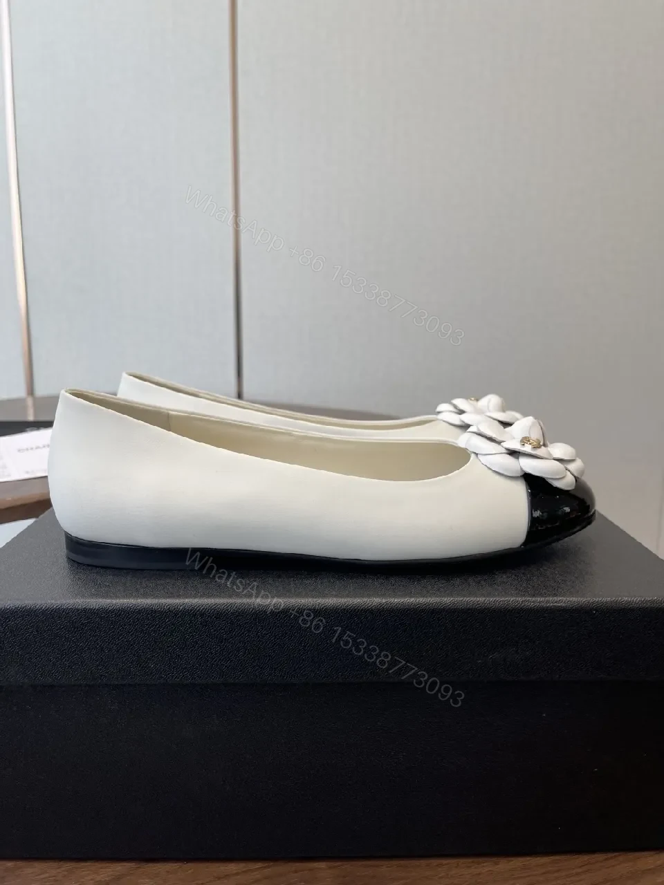 View 7 of Elegant Camellia Two-Tone Flat Shoes with Comfort