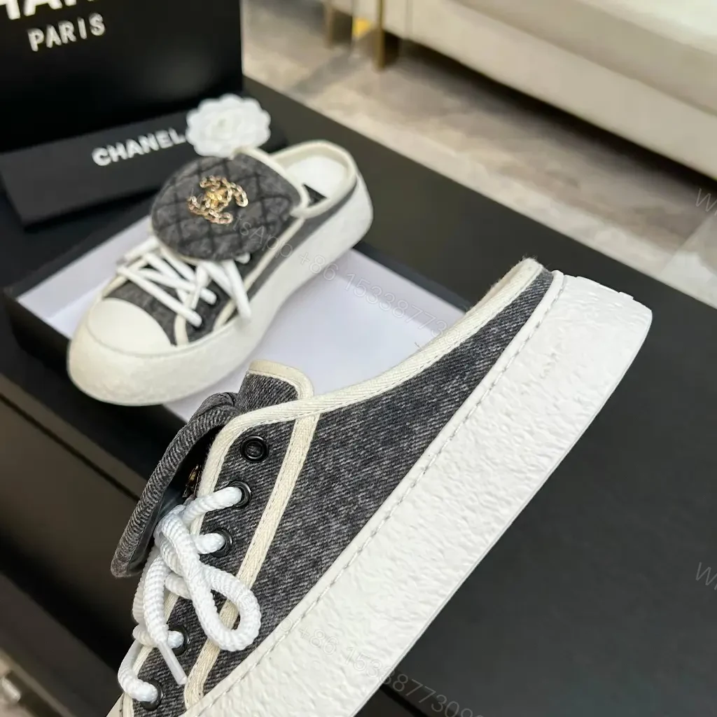 View 8 of Denim Slip-Ons: Luxe Crest Quilted Slip-On Sneakers
