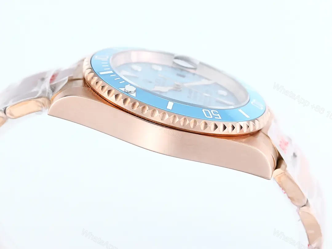 View 6 of Rolex Submariner Tiffany Rose Gold replica 40MM Oyster Bracelet Edition RLX-SUB-TIFFANY-ROSEGOLD-40MM-OYSTER-BLAKEN