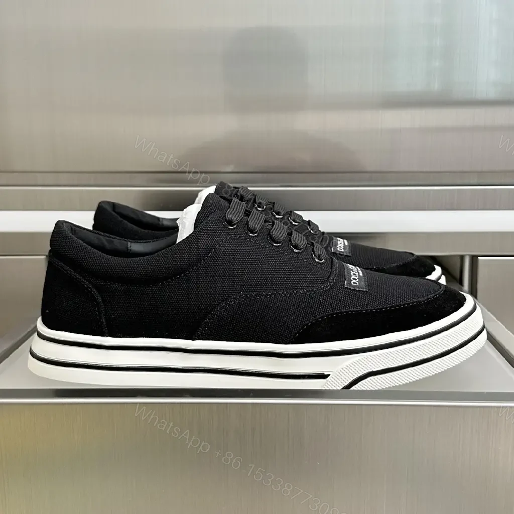 View 5 of Black Canvas Sneakers with White Sole, Dolce & Gabbana style, Casual Athletic Shoes
