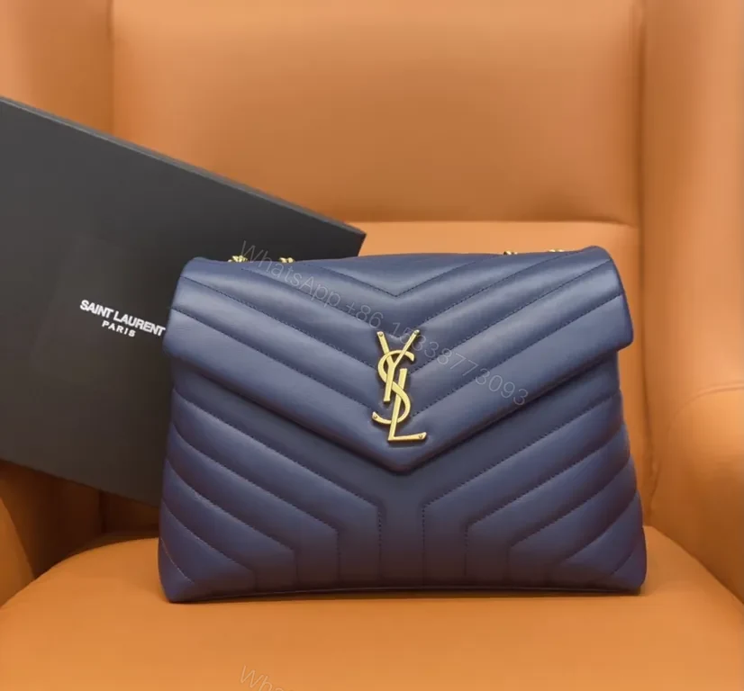Navy Matelassé Loulou Shoulder Bag – Day-to-Night Flex — view 1