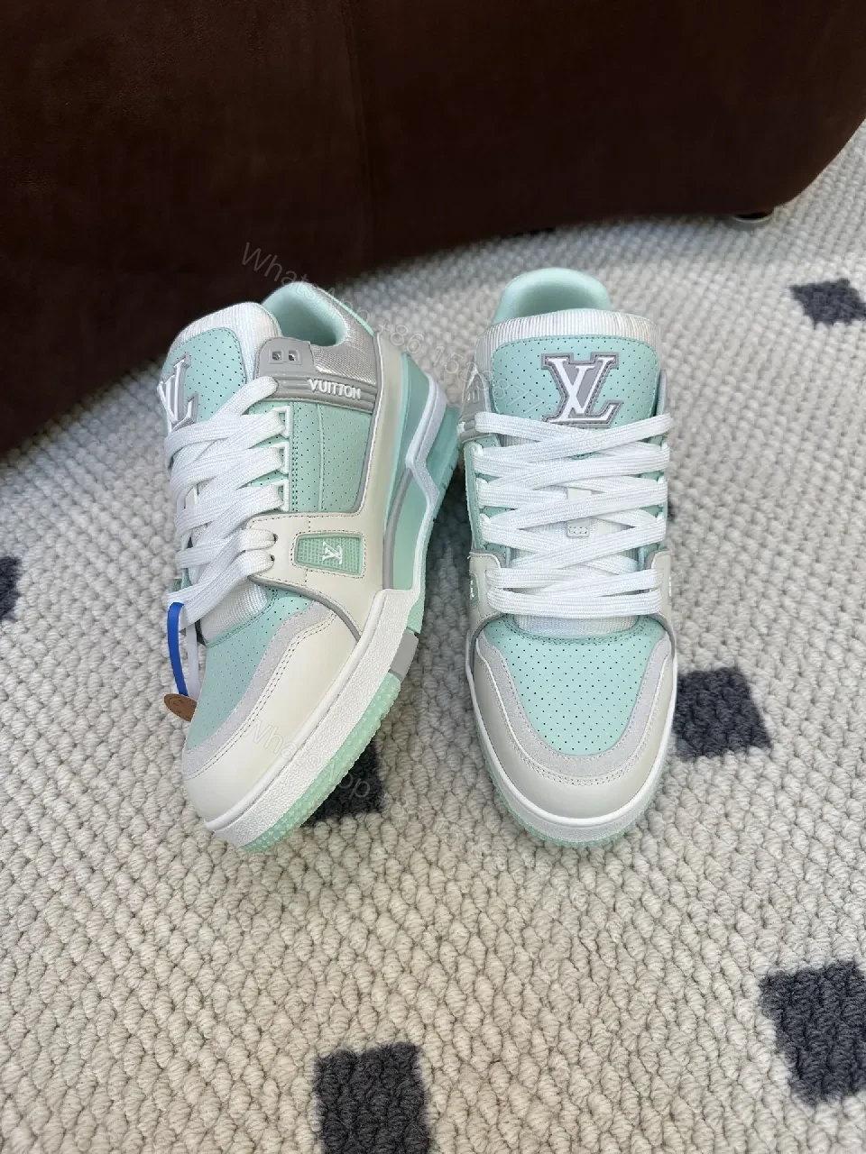 View 7 of Mint-Tone Leather & Suede High-Tops: Modern Luxury Comfort